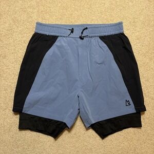 MAGNLENS Shorts NWT Mens Medium Blue 2-in-1 Lined Running Gym Athletic Urban